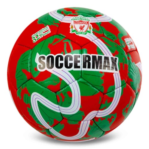 М"яч футбольний SoccerMax Liverpol №5 PU, червоний-зелений, код: FB-0047-815
