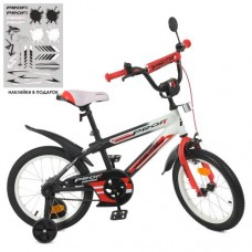 Велосипед дитячий Profi Kids Inspirer d=16, чорно-білий-червоний (мат), код: Y16325-MP