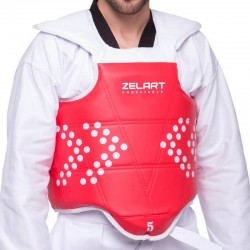 Захист корпусу та ключиці (жилет) двосторонній Zelart, розмір 0 (зріст 130), червоний-синій, код: BO-0030_0