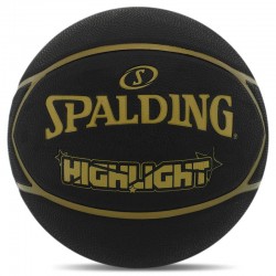 М"яч баскетбольний гумовий Spalding Highlight №7, чорний, код: 84355Z