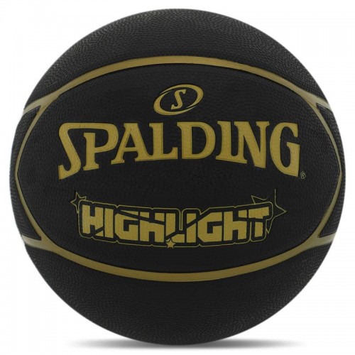 М"яч баскетбольний гумовий Spalding Highlight №7, чорний, код: 84355Z