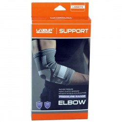 Фіксатор ліктя LiveUp Elbow Support S/M, сірий-білий, код: 2016052600196