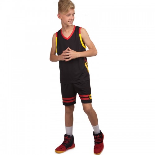Форма баскетбольна дитяча PlayGame Lingo 4XS (ріст 120) чорний-червоний, код: LD-8019T_4XSBKR