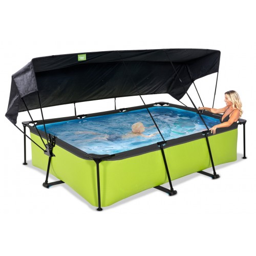 Басейн Exit з тентом 300х200х65 см (для дітей, на дачу) "Лайм", код:  30.23.32.40
