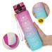 Пляшка для води спортивна 4Fizjo 1000 мл Pink/Sky Blue, код: P-5905973400770