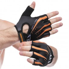 Рукавички для фітнеca FitGo Hard Toch розмір M, чорний-помаранчевий, код: FG-005_MOR