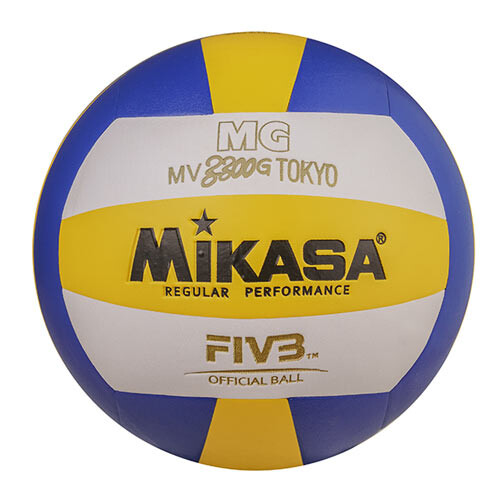 М"яч волейбольний Mikasa PVC жовтий-синій-білий, код: MV3300G/PVC-WS