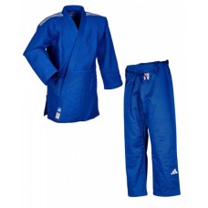 Кімоно для дзюдо Adidas Champion III з ліцензією IJF розмір 190, синій-білі смуги, код: 15590-1063