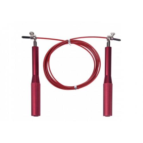 Швидкісна скакалка EasyFit Aluminium 3м зі сталевим тросом та алюмінієвими ручками, червоний, код: EF-1910-R-EF