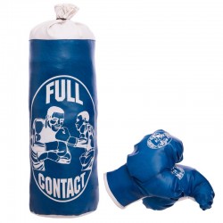 Боксерський набір дитячий FitBox Full Contact синій, код: BO-4675-S_BL