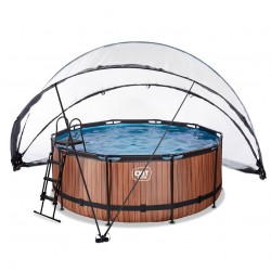Каркасний басейн Exit "Дерево" з накриттям + пісочний фільтр, 427x122 см, код: 30.27.12.10 Н
