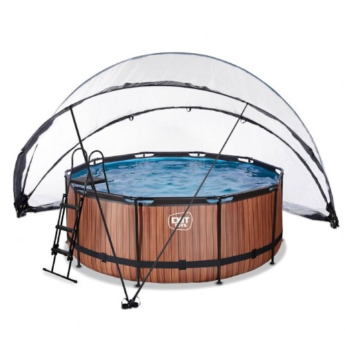 Каркасний басейн Exit "Дерево" з накриттям + пісочний фільтр, 427x122 см, код: 30.27.12.10 Н