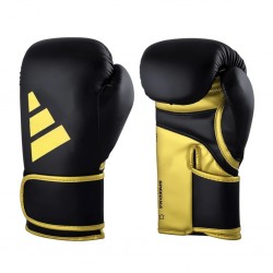 Боксерські рукавички Adidas Speed 165 з ліцензією WAKO, 10oz, чорний-золотий, код: 15581-1149