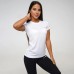 Футболка жіноча спортивна GymBeam Clothing TRN White XXL, білий + срібний логотип, код: 219236-GB