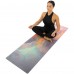 Килимок для йоги замшевий каучуковий з принтом Галактика Record 1830x610x3мм, помаранчевий-сірий, код: FI-5662-67