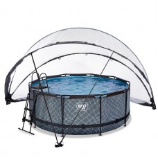 Басейн каркасний з накриттям Exit "Камінь" з нагрівом води, 360х122 см, код: 30.27.12.00 НТ Басейн каркасний з накриттям Exit "Камінь" з нагрівом води, 360х122 см, код: 30.27.12.00 НТ