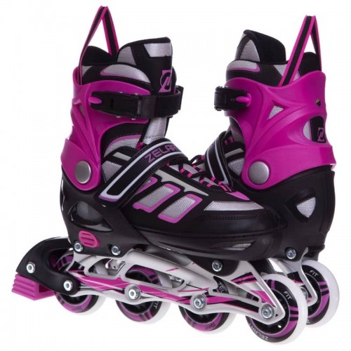 Роликові ковзани розсувні Zelart розмір 31-34, рожево-чорний, код: Z-126_PBK_31-34-S52 Роликові ковзани розсувні Zelart розмір 31-34, рожево-чорний, код: Z-126_PBK_31-34-S52