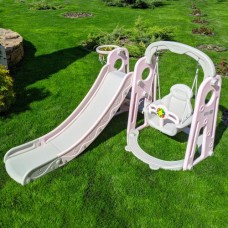 Гірка-гойдалка з баскетбольним кільцем Bambi YG2020-1-8 сіро-м'ятний, код: 6903317365524