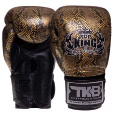 Рукавички боксерські  Top King Super Snake шкіряні 8 унцій, чорний-золотий, код: TKBGSS-02_8BKG-S52