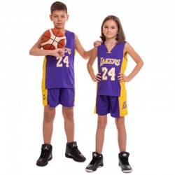 Форма баскетбольна підліткова PlayGame NBA Lakers 24 2XL (16-18 років), 160-165см, фіолетовий-жовтий, код: CO-0038_2XLVY-S52