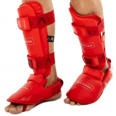 Захист гомілки та стопи для єдиноборств Araza, розмір M, червоний, код: BO-1252_MR