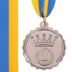 Медаль спортивна зі стрічкою SP-Sport King срібло, код: C-3178_S-S52