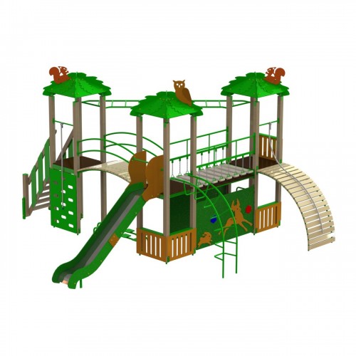 Дитячий ігровий комплекс Miros "Лісовий" 6260x6240x3830 мм, код: DIO842