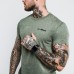 Футболка чоловіча GymBeam Basic Heather Military S, зелений, код: 8586025606288