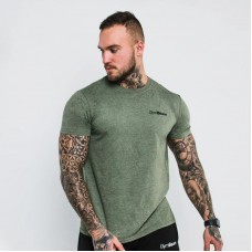 Футболка чоловіча GymBeam Basic Heather Military S, зелений, код: 8586025606288