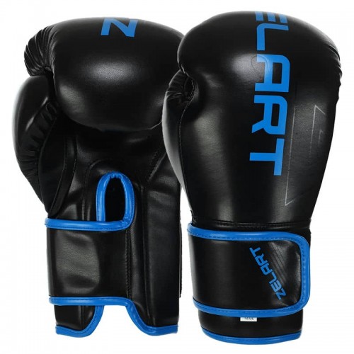 Рукавички боксерські Zelart 12 унцій, чорний-синій, код: BO-9056_12BKBL