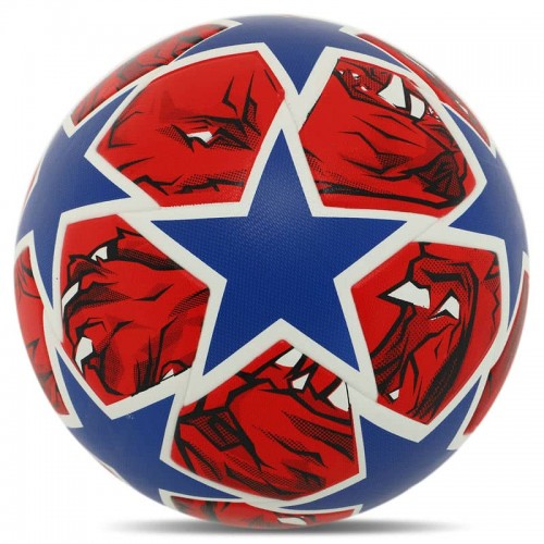 М"яч футбольний PlayGame №5, синій-помаранчевий-білий, код: FB-9820_BL