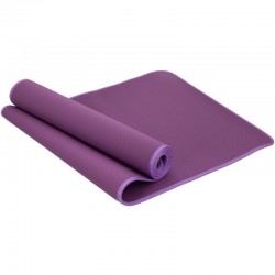 Килимок для фітнесу та йоги двошаровий з кантом FitGo TPE 6 мм темно-фіолетовий, код: FI-1772_V