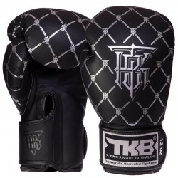 Рукавички боксерські Top King Chain шкіряні 12 унцій, чорний-срібний, код: TKBGCH_12BKS-S52