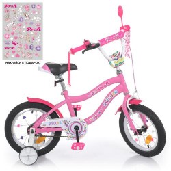 Велосипед дитячий Profi Kids Unicorn d=14, рожевий, код: Y14241-MP
