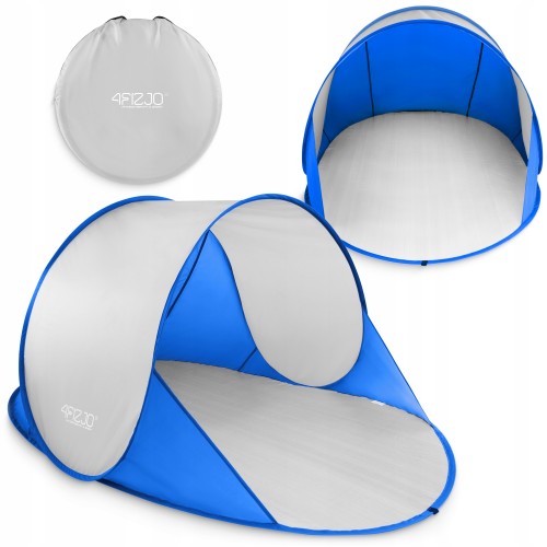 Намет пляжний саморозкладний 4Fizjo Pop-Up 1950x1200 мм, синій-сірий, код: P-5905973405157