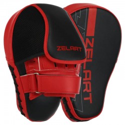 Лапа Вигнута для боксу та єдиноборств Zelart 2 шт, чорний-червоний, код: BO-9057_R