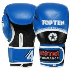 Рукавички боксерські TopTen Performance шкіра, 14oz, синій-чорний, код: TOP-041_14BL