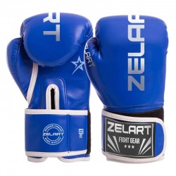 Рукавички боксерські Zelart 10 унцій, синій, код: BO-3987_10BL