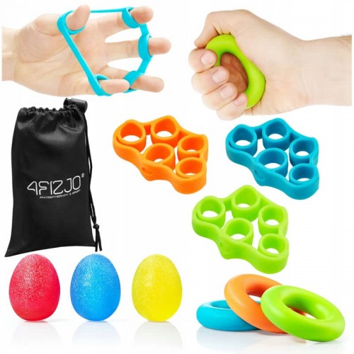 Набір еспандерів для пальців та зап'ястя 4FIZJO 9 шт Mix, код: P-5907739311153