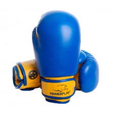 Боксерські рукавиці PowerPlay JR синьо-жовті 8 унцій, код: PP_3004JR_8oz_Blue/Yellow