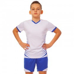 Футбольна форма підліткова PlayGame Lingo розмір 28, зріст 135-140 см, білий-синій, код: LD-5018T_28WBL
