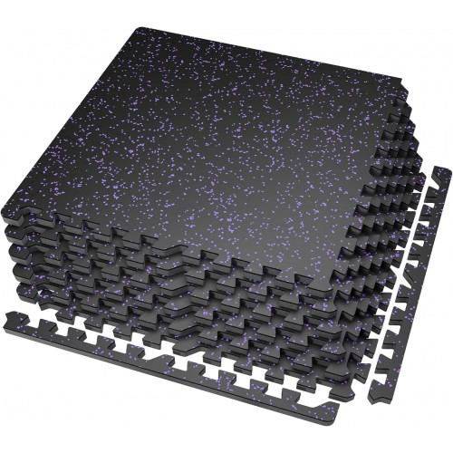 Мат-пазл DualMat 60×60×2 см (чорний/фіолетові вкраплення) — 1 шт, код: W-RUB60-20-PURPLE-1-IF