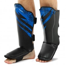 Захист гомілки та стопи Муай Тай, ММА, Кікбоксинг FitBox S, чорний-синій, код: BO-4997_SBL Захист гомілки та стопи Муай Тай, ММА, Кікбоксинг FitBox S, чорний-синій, код: BO-4997_SBL