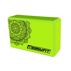 Блок для йоги EasyFit EVA з малюнком салатовий, код: EF-1819-G-EF