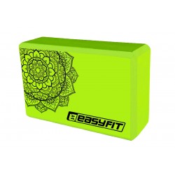 Блок для йоги EasyFit EVA з малюнком салатовий, код: EF-1819-G-EF