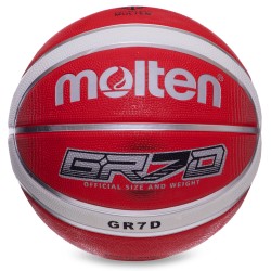 М'яч баскетбольний гумовий Molten №7 червоно-білий, код: BGRX7D-WRW-S52