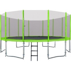 Батут SkyRamiz з зовнішньою сіткою 16 футів 487 см, зелений, код: TRAMP.16FT.ZIE-IN