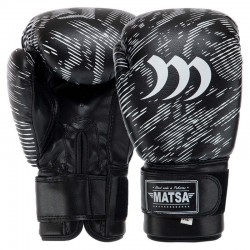 Рукавички боксерські Matsa PVC 6 унцій, чорний, код: MA-7762_6BK