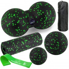 Набір для масажу та йоги PowerPlay EPP (3 м"ячики + валик масажер 15x5,3 см) Green + резинка 5,5 кг., код: PP_4093_Green Набір для масажу та йоги PowerPlay EPP (3 м"ячики + валик масажер 15x5,3 см) Green + резинка 5,5 кг., код: PP_4093_Green