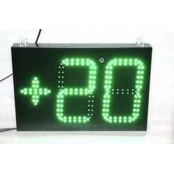 Термометр світлодіодний LedPlay 450х300 мм із зовнішнім датчиком (вимірювання -50...+99градусов), зелений, код: 07537-ST